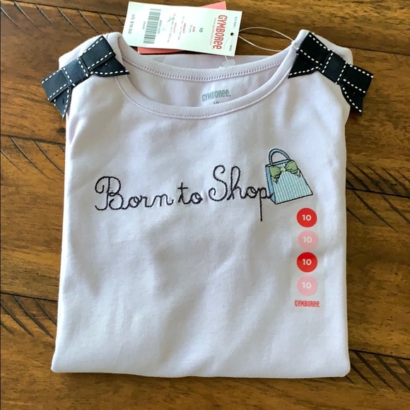 Gymboree Other - Gymboree Born To Shop Lavender T Navy Bows 10 NWT